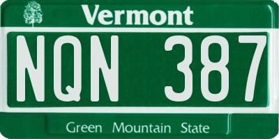 VT license plate NQN387