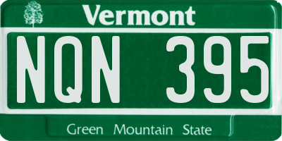 VT license plate NQN395