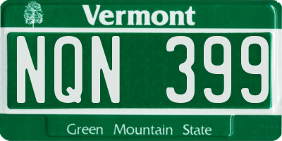 VT license plate NQN399