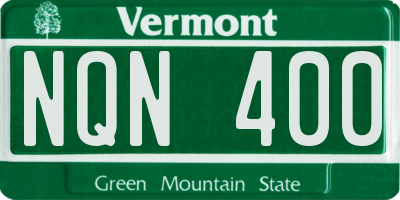 VT license plate NQN400