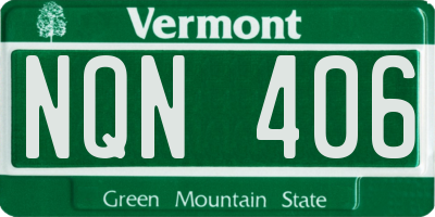 VT license plate NQN406
