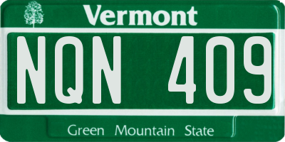 VT license plate NQN409