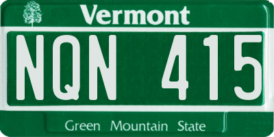 VT license plate NQN415