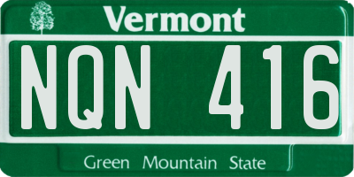 VT license plate NQN416