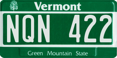 VT license plate NQN422