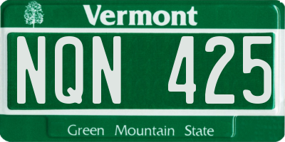 VT license plate NQN425