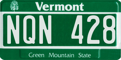 VT license plate NQN428