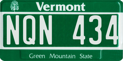 VT license plate NQN434