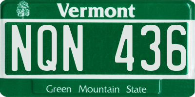 VT license plate NQN436