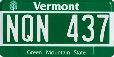 VT license plate NQN437