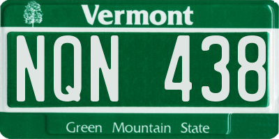 VT license plate NQN438