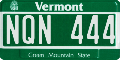 VT license plate NQN444