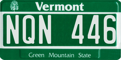 VT license plate NQN446