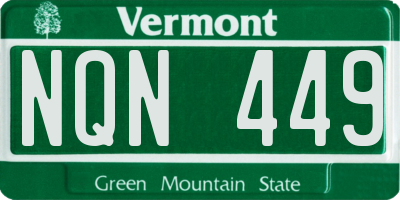 VT license plate NQN449