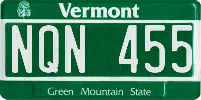 VT license plate NQN455