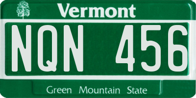 VT license plate NQN456