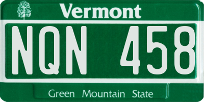 VT license plate NQN458