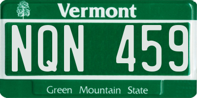 VT license plate NQN459