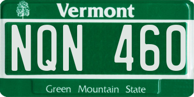 VT license plate NQN460