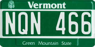 VT license plate NQN466