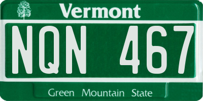 VT license plate NQN467