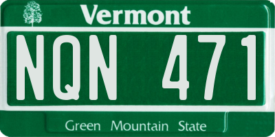 VT license plate NQN471