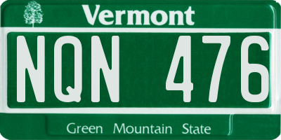 VT license plate NQN476
