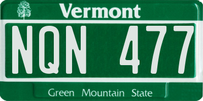 VT license plate NQN477