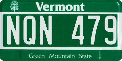 VT license plate NQN479