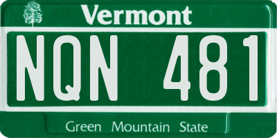 VT license plate NQN481