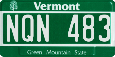 VT license plate NQN483
