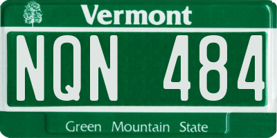 VT license plate NQN484