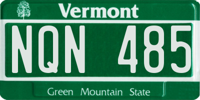 VT license plate NQN485