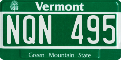 VT license plate NQN495