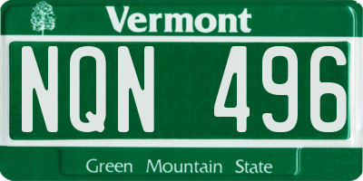 VT license plate NQN496