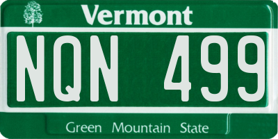 VT license plate NQN499