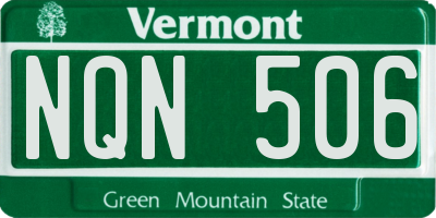 VT license plate NQN506