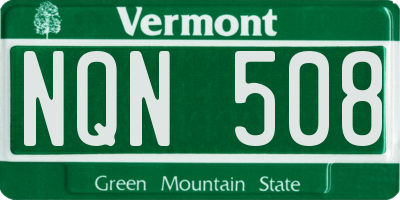 VT license plate NQN508