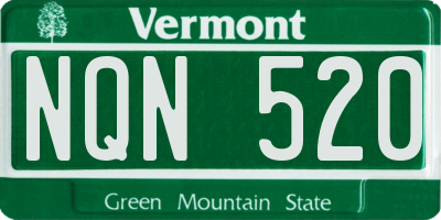 VT license plate NQN520