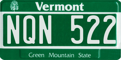 VT license plate NQN522