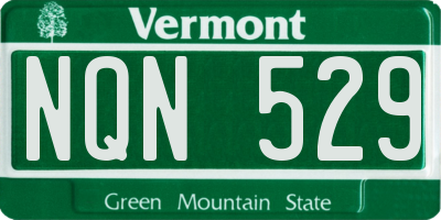 VT license plate NQN529