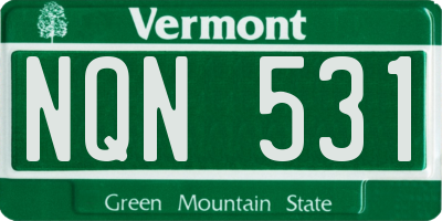 VT license plate NQN531