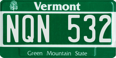 VT license plate NQN532
