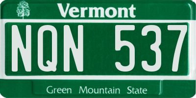 VT license plate NQN537