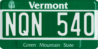 VT license plate NQN540