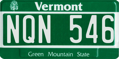 VT license plate NQN546
