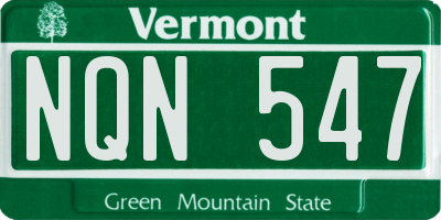 VT license plate NQN547