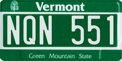 VT license plate NQN551