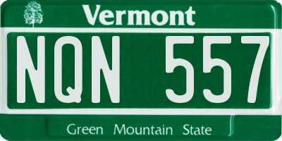 VT license plate NQN557