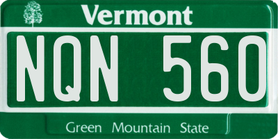 VT license plate NQN560